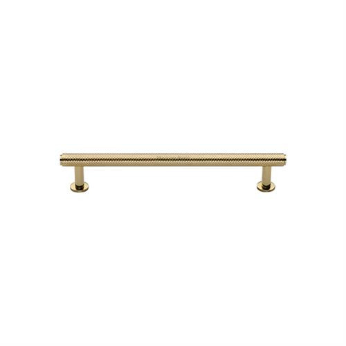 M Marcus Heritage Brass Knurled Design Cabinet Pull with Rose 96mm Centre to Centre